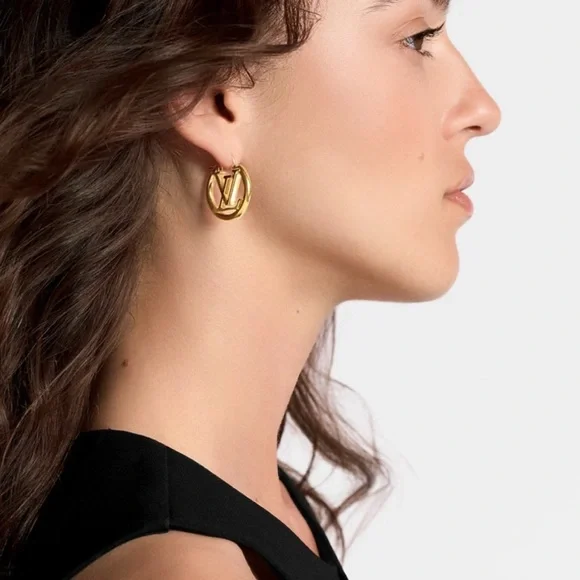 Louis Vuitton Gold Hoop Earrings - Picture 2 of 6
